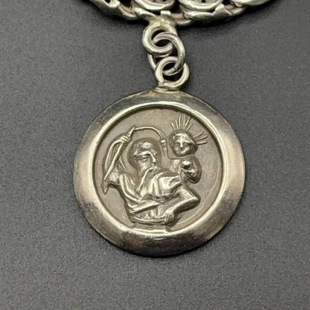 Vintage Sterling Silver Charm Bracelet with Sphere Fold-Out Photo Locket Mexican